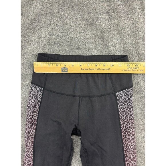 prAna Leggings Women's XS Black Geo Print Panels Skinny Ankle Zip Pocket - Picture 3 of 8